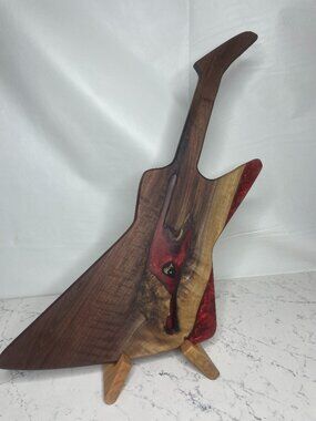 "Guitar"-Erie Board (Gibson Explorer Charcuterie Board  w/ Red Dragon Epoxy)